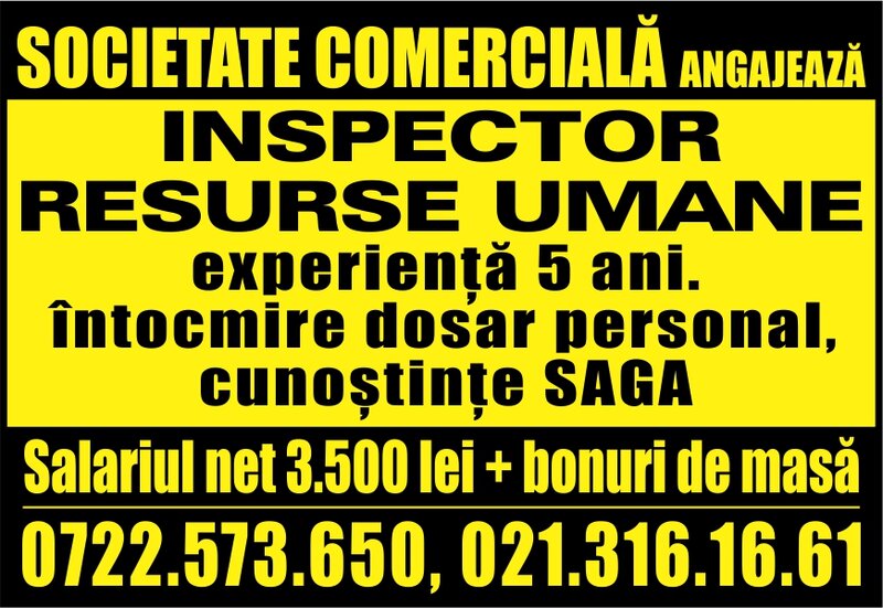 Inspector resurse umane,